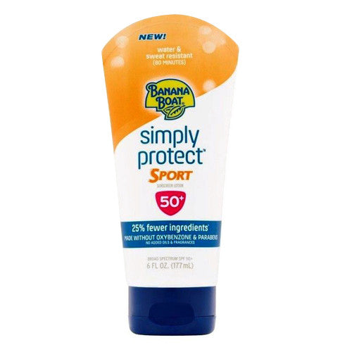 Banana Boat Simply Sport Sunscreen Lotion Broad Spectrum SPF 50+, 6 Oz